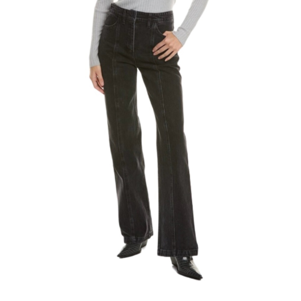 A.L.C. Hayden Mid-Rise Seamed Straight Jeans- Washed Black - Size 29
